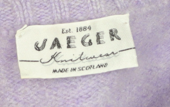 Jaeger Women’s Purple Wool Crew Neck Pullover Jumper Size L