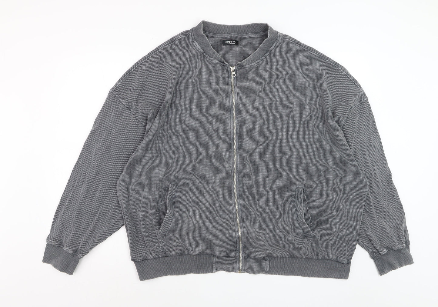 Simply Be Women's Grey Cotton Bomber Jacket Size 22