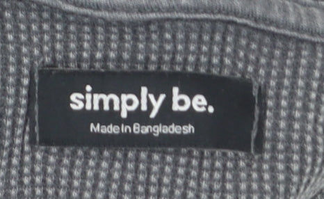 Simply Be Women's Grey Cotton Bomber Jacket Size 22