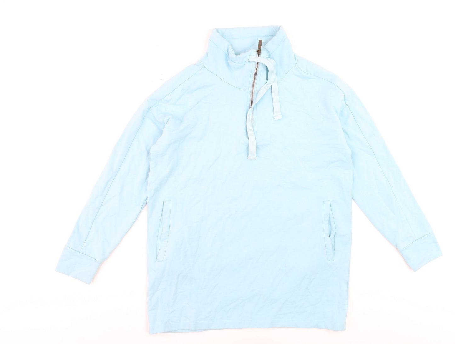 BAM Women’s Light Blue Half Zip Sweatshirt Size 12 Organic Cotton Blend