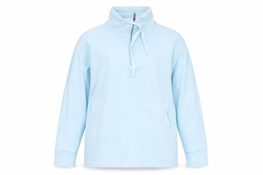 BAM Women’s Light Blue Half Zip Sweatshirt Size 12 Organic Cotton Blend