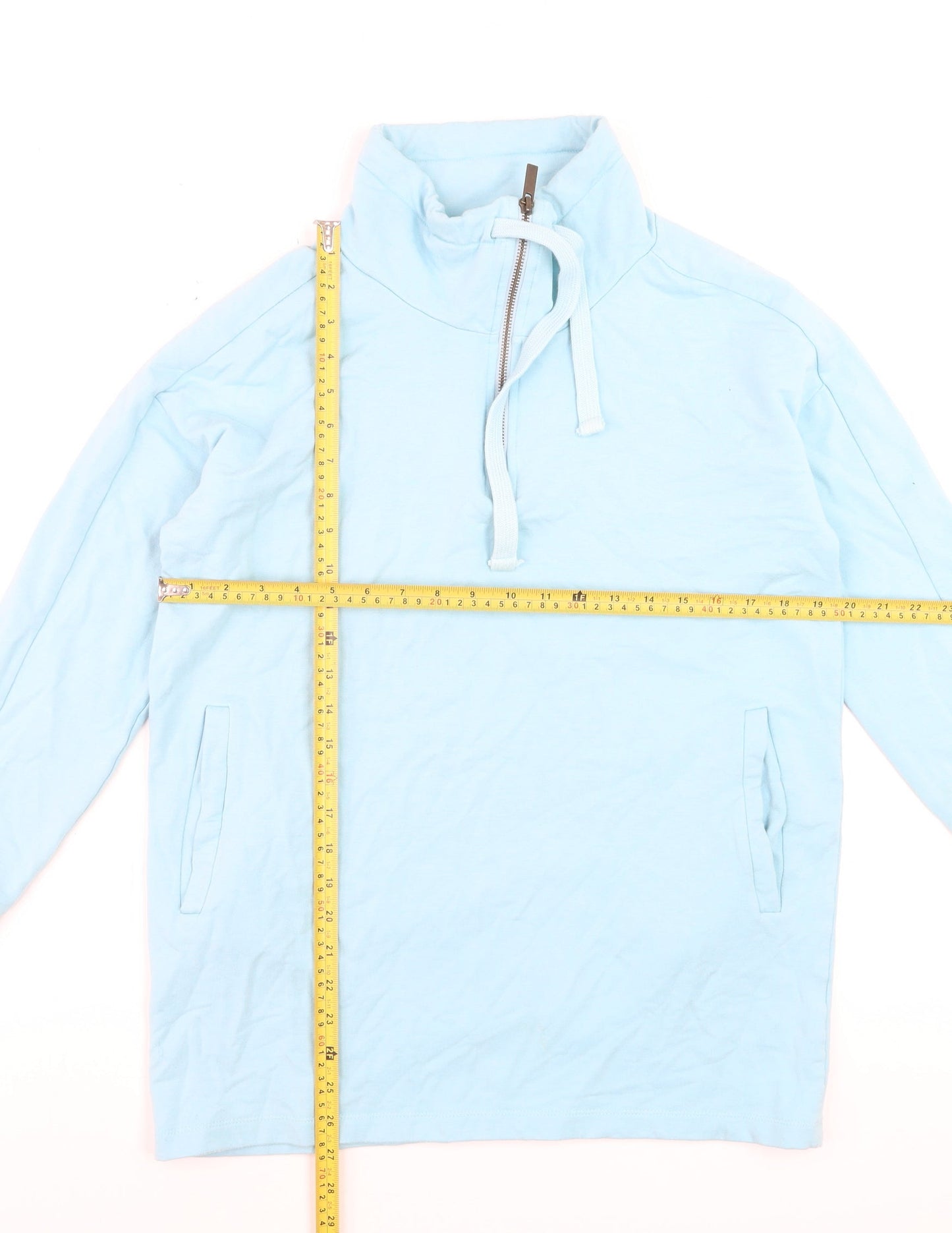 BAM Women’s Light Blue Half Zip Sweatshirt Size 12 Organic Cotton Blend