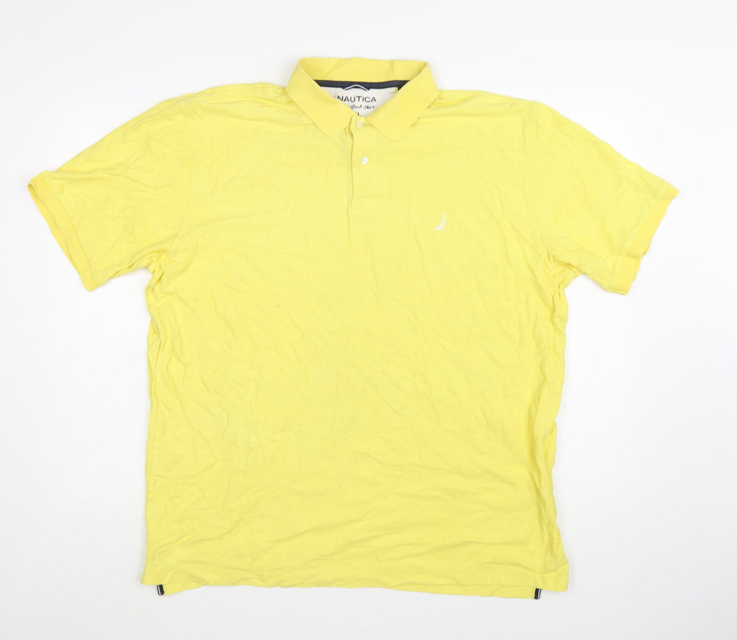 Nautica Men's Yellow XL True Deck Cotton Polo Shirt