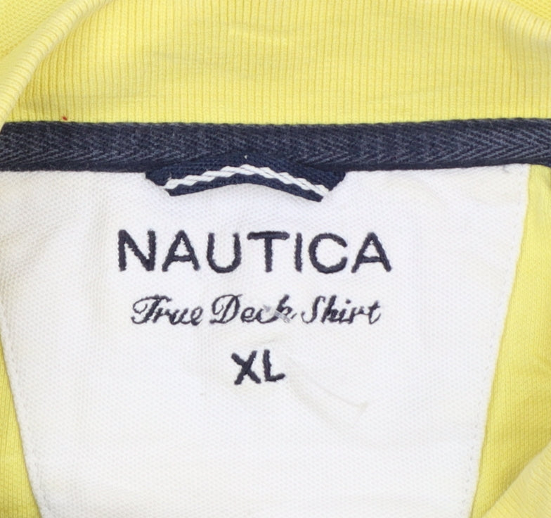 Nautica Men's Yellow XL True Deck Cotton Polo Shirt