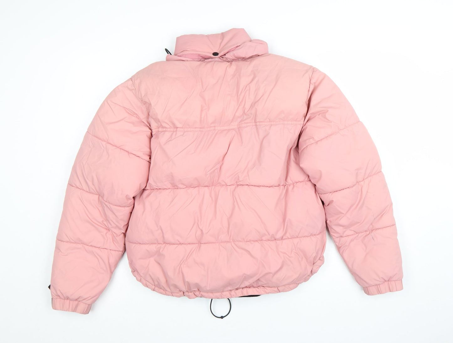 iets frans Women’s Pink Puffer Jacket Hooded Short Size S