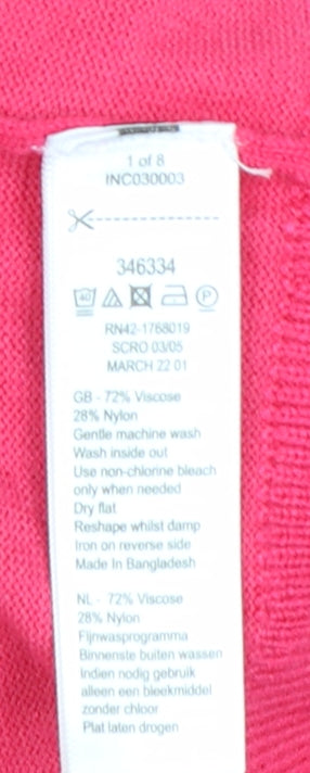 Monsoon Women Pink Roll Neck Puff Sleeve Pullover Jumper M