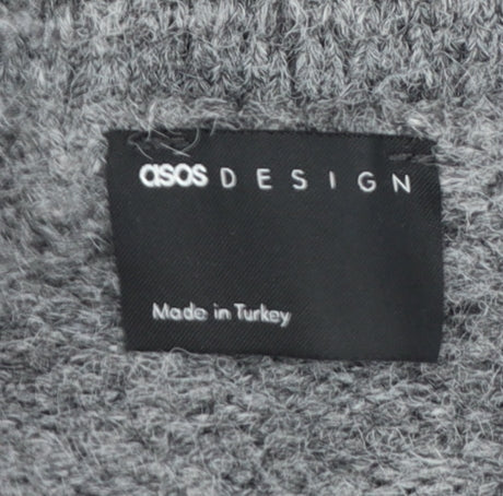 ASOS Design Women Grey Belted Cardigan Wool Blend Size M 12-14