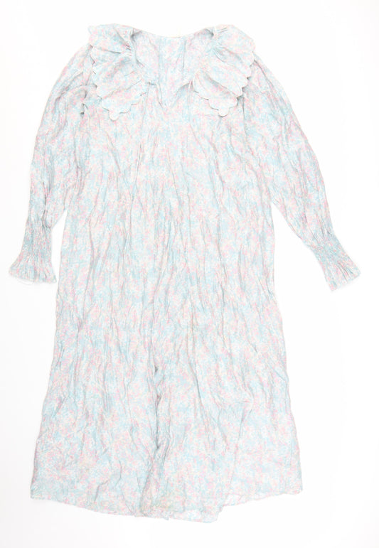 H&M Women’s Multicoloured Floral Midi A-Line Dress Size S