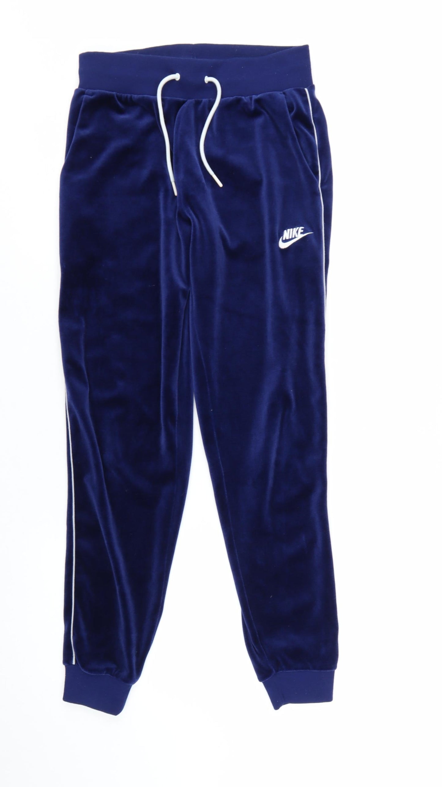 Nike Women's Blue Velvet Jogger Trousers XS Elastic Waist