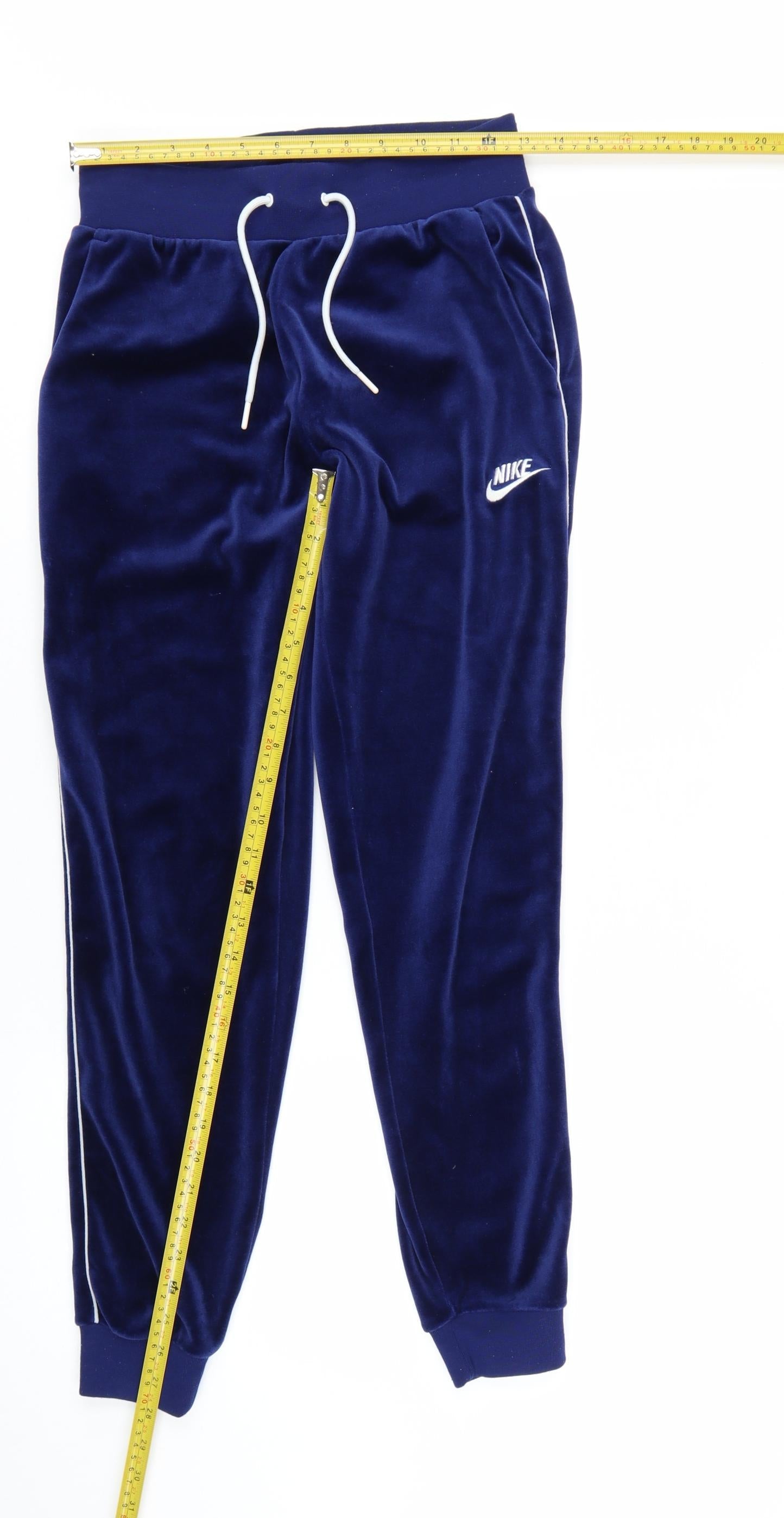 Nike Women's Blue Velvet Jogger Trousers XS Elastic Waist