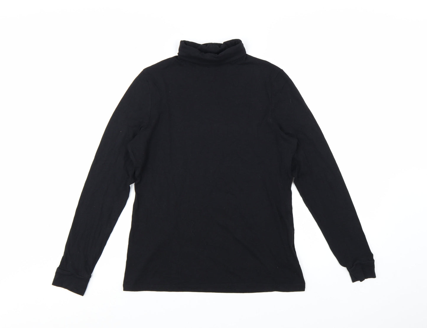 Marks and Spencer Autograph Women’s Black Roll Neck Cotton Long Sleeve Top Size 14
