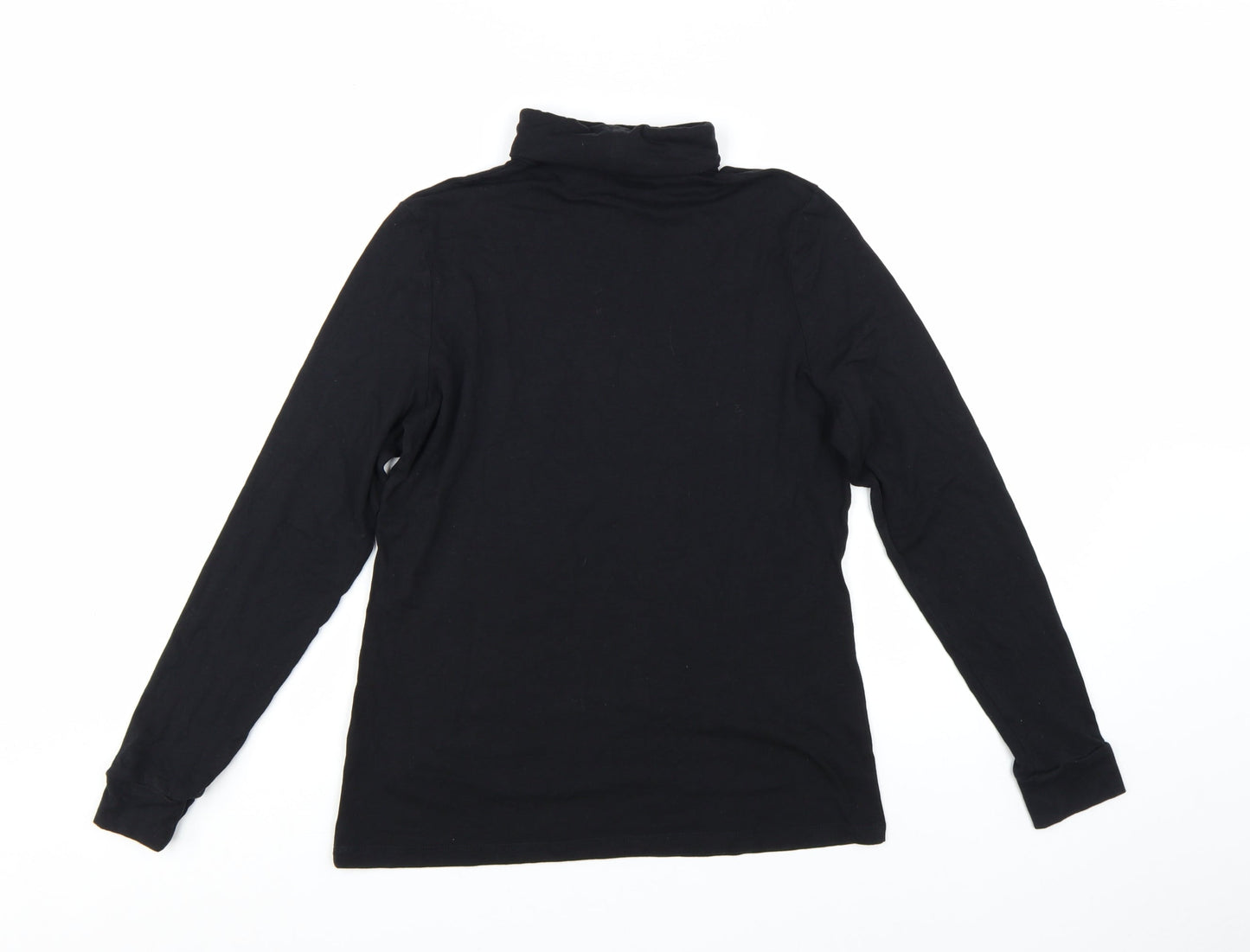 Marks and Spencer Autograph Women’s Black Roll Neck Cotton Long Sleeve Top Size 14
