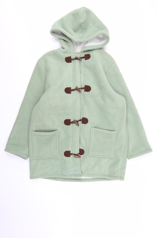 Preloved Marisota Women Green Hooded Duffle Coat Size 12 Polyester Fleece - Front