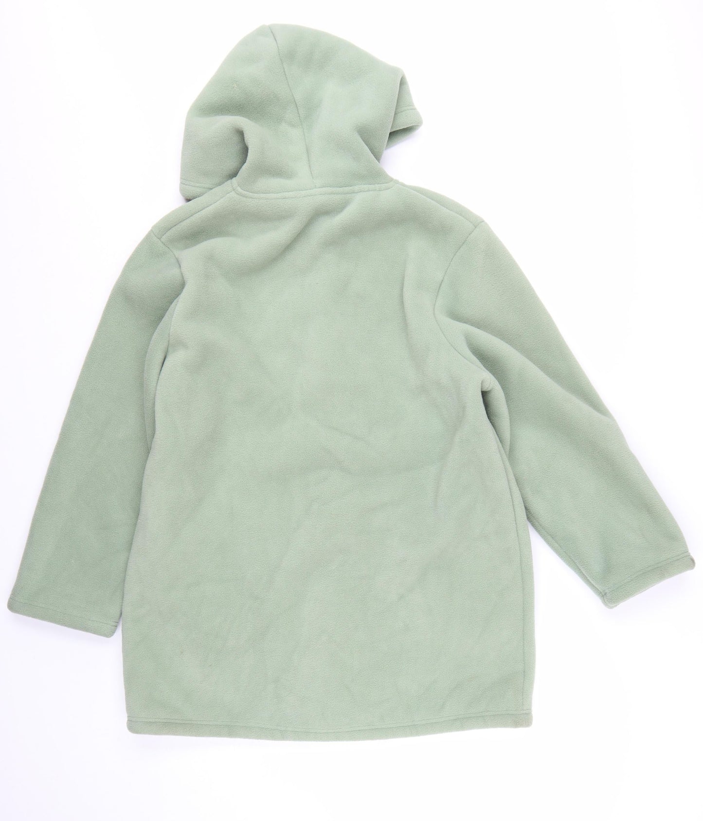 Marisota Women Green Hooded Duffle Coat Size 12 Polyester Fleece