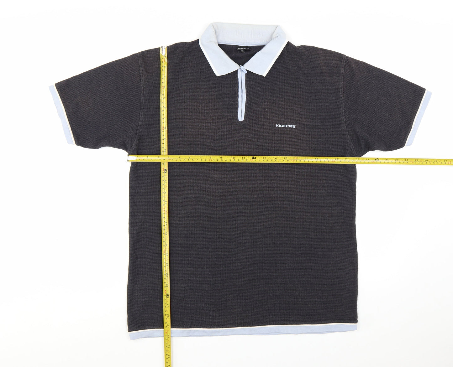 Kickers Men Black XL Short Sleeve Collared Cotton Polo Shirt