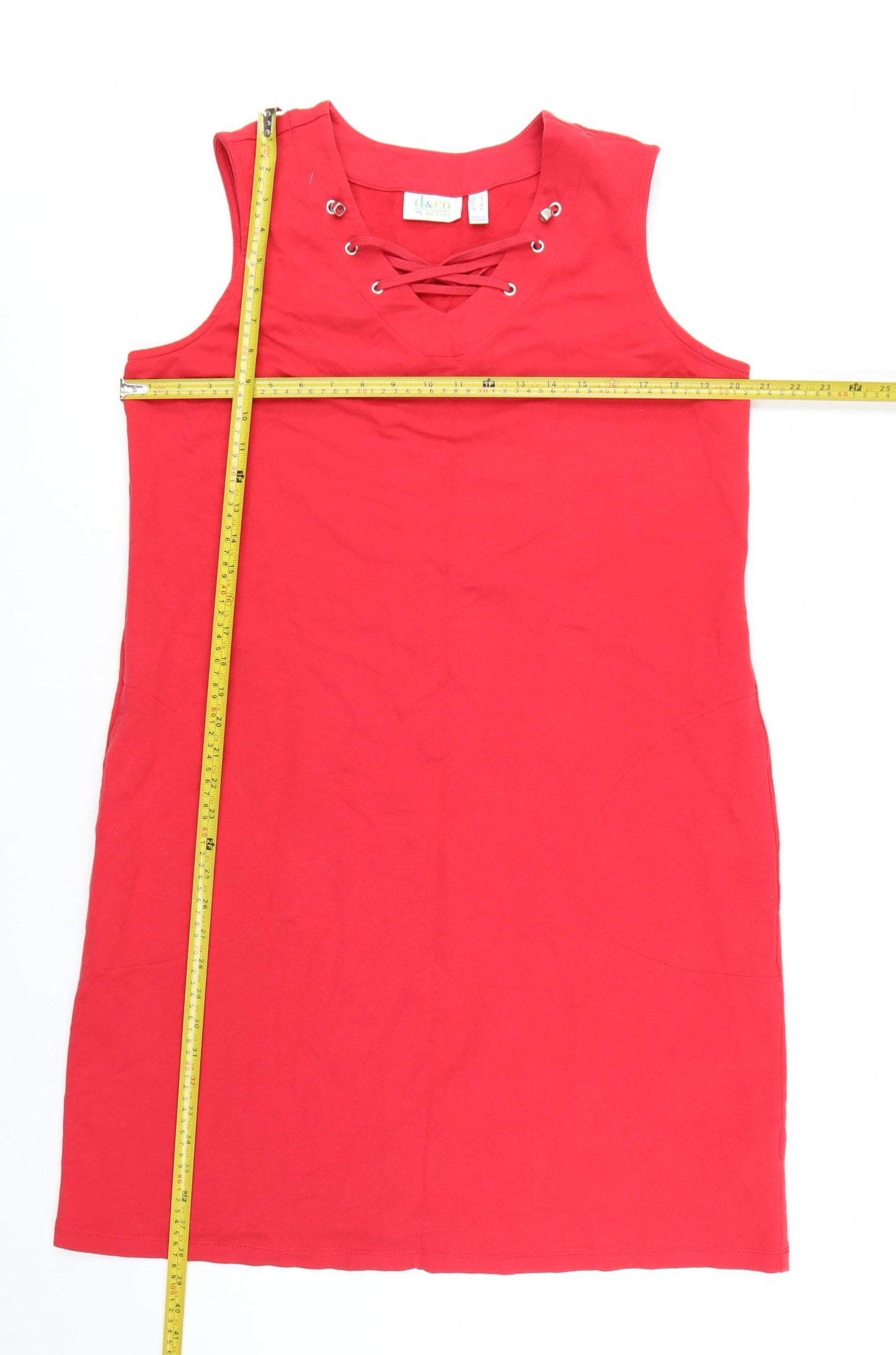 d&co Active Women Red Sleeveless Shift Dress Size L