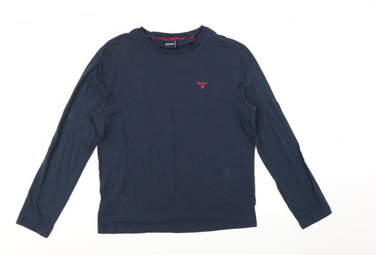 Barbour Men's Blue Long Sleeve Crew Neck Jersey T-Shirt L