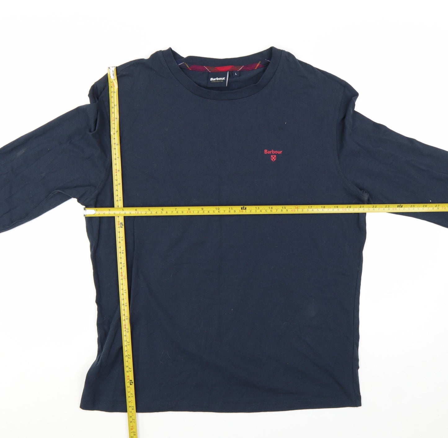 Barbour Men's Blue Long Sleeve Crew Neck Jersey T-Shirt L