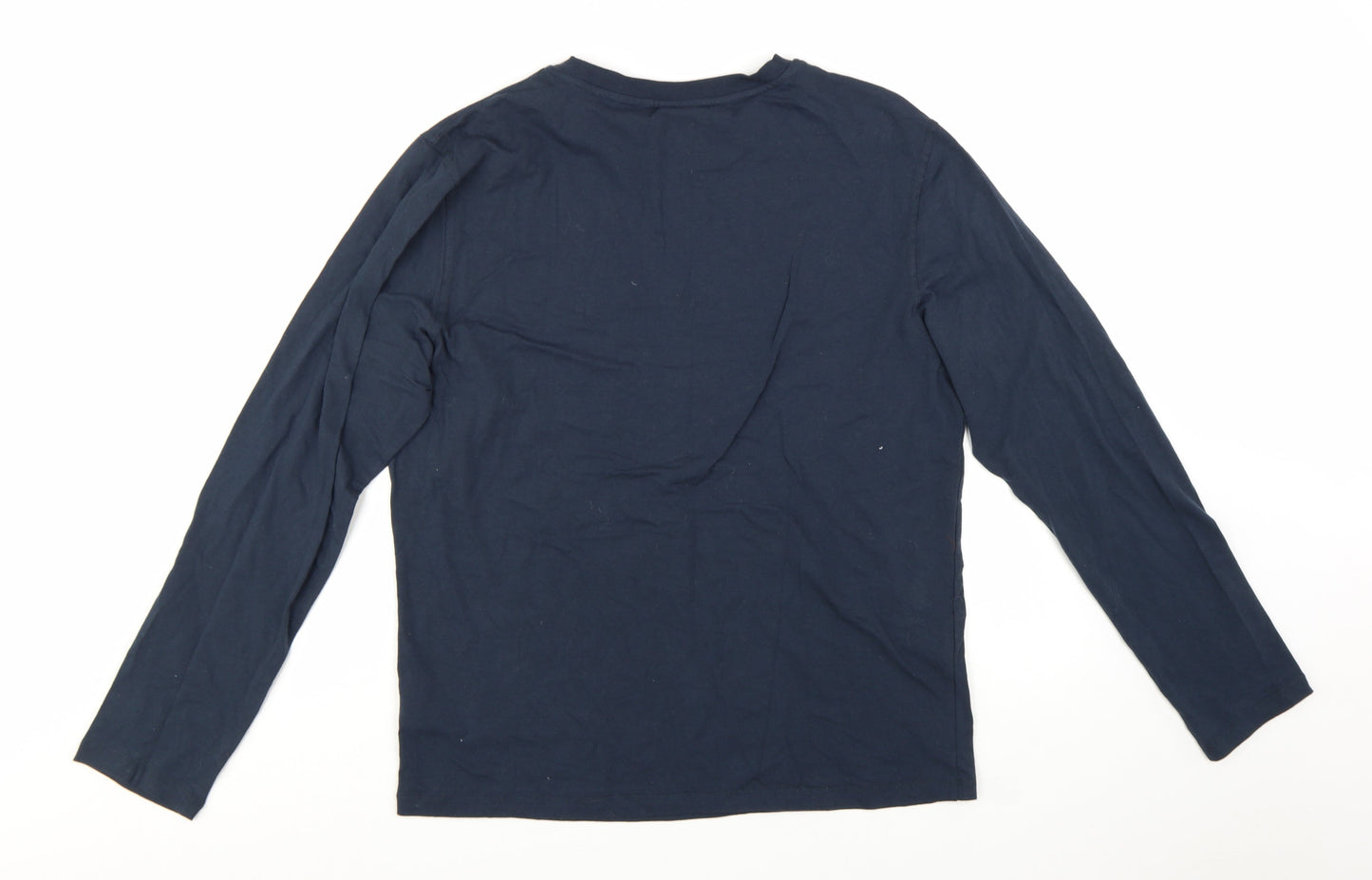 Barbour Men's Blue Long Sleeve Crew Neck Jersey T-Shirt L