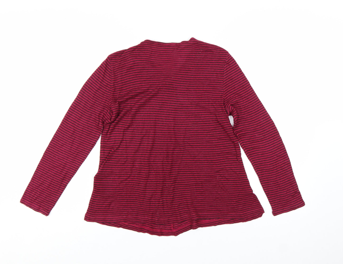 L.K. Bennett Women’s Pink Striped Wool Blend Long Sleeve T-Shirt Size S