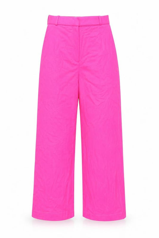 Uterque Women’s Pink Wide-Leg High Rise Trousers XS