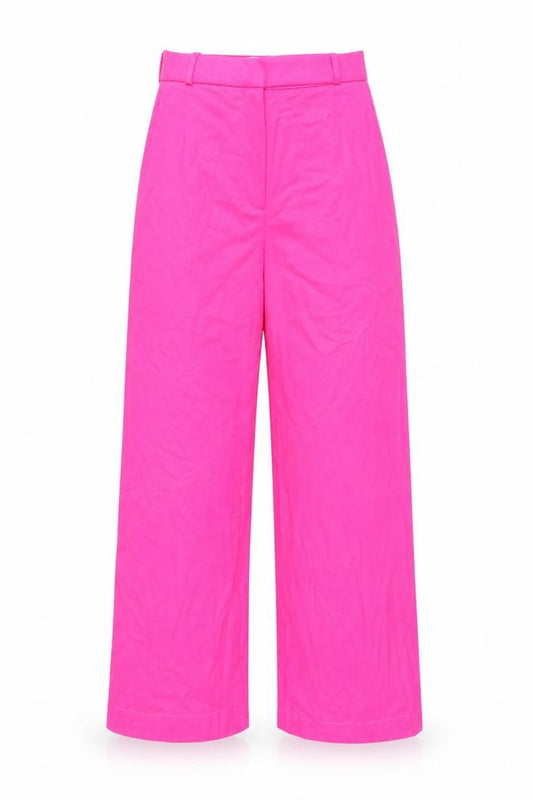 Uterque Women’s Pink Wide-Leg High Rise Trousers XS