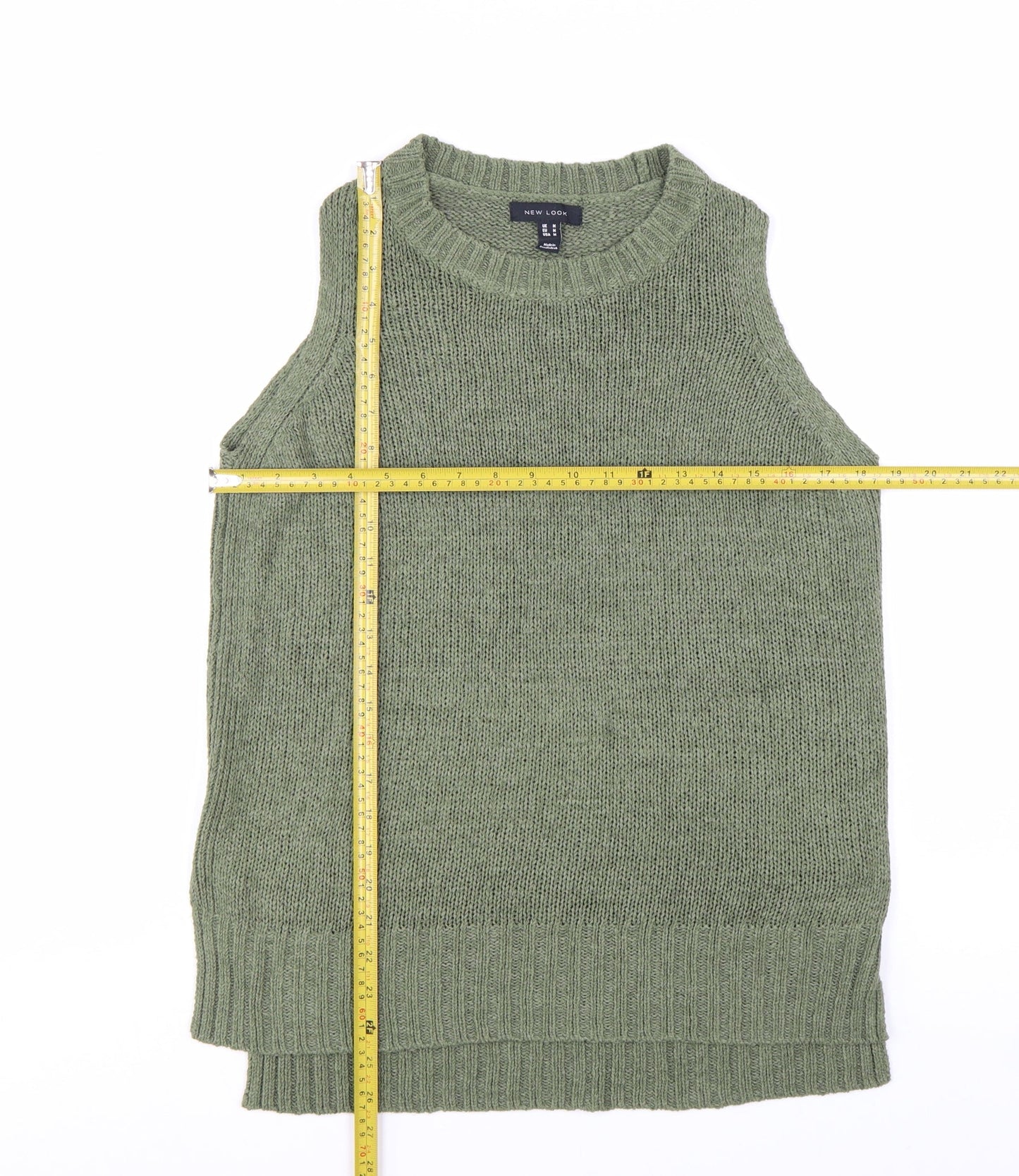 New Look Women's Green Sleeveless Knit Vest Jumper M