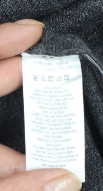 French Connection Men's Grey M 1/2 Zip High Neck Acrylic Jumper
