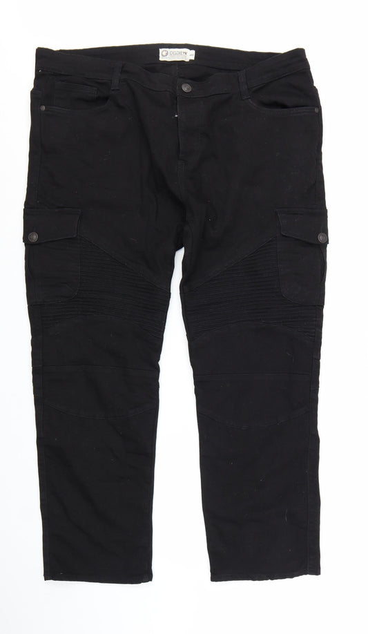 OGGI 76 Men's Black Regular Fit Cargo Biker Trousers Size 44