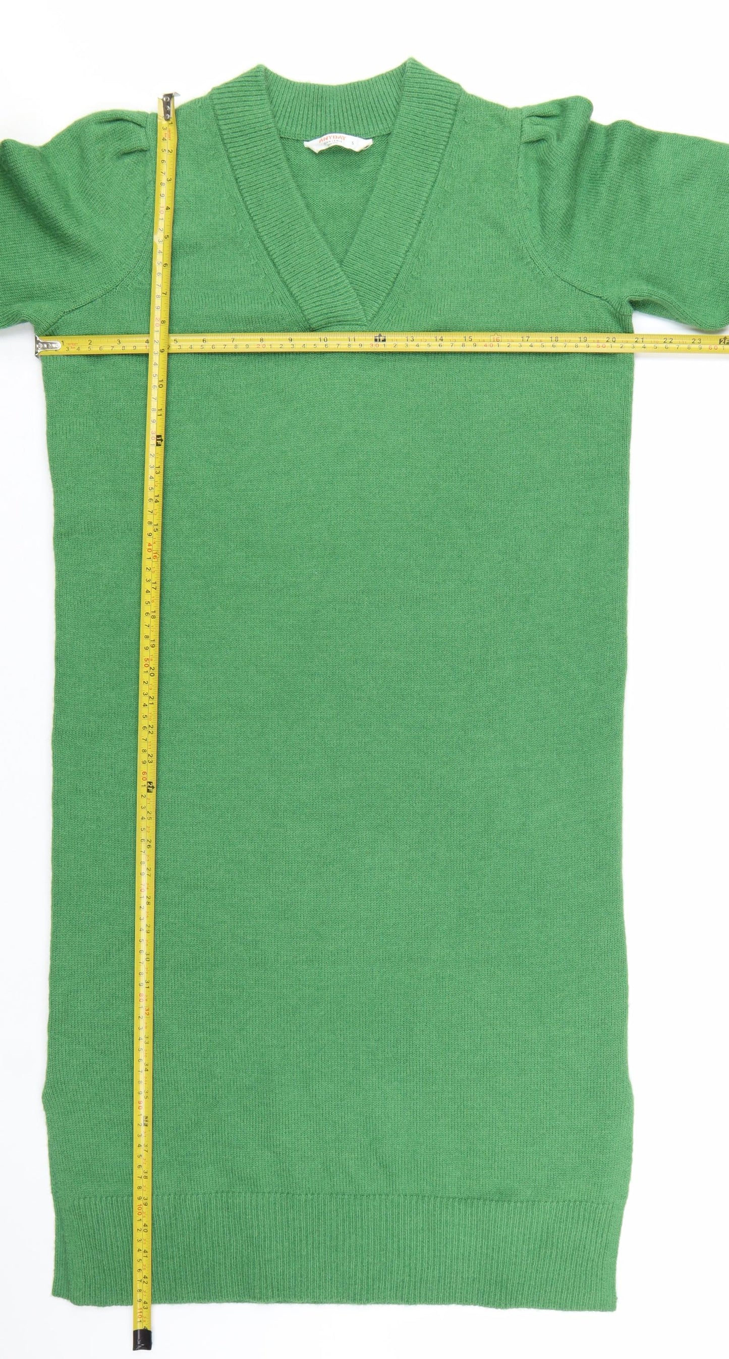 John Lewis Women’s Green V-Neck Knit Jumper Dress Size S