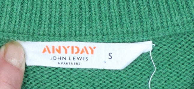 John Lewis Women’s Green V-Neck Knit Jumper Dress Size S