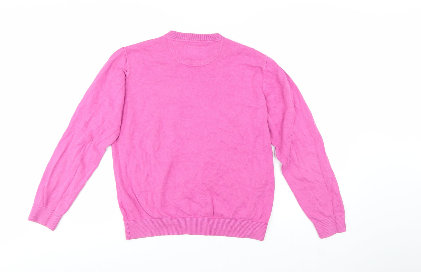 6th Sense Men's Pink V-Neck Cotton Jumper Size L