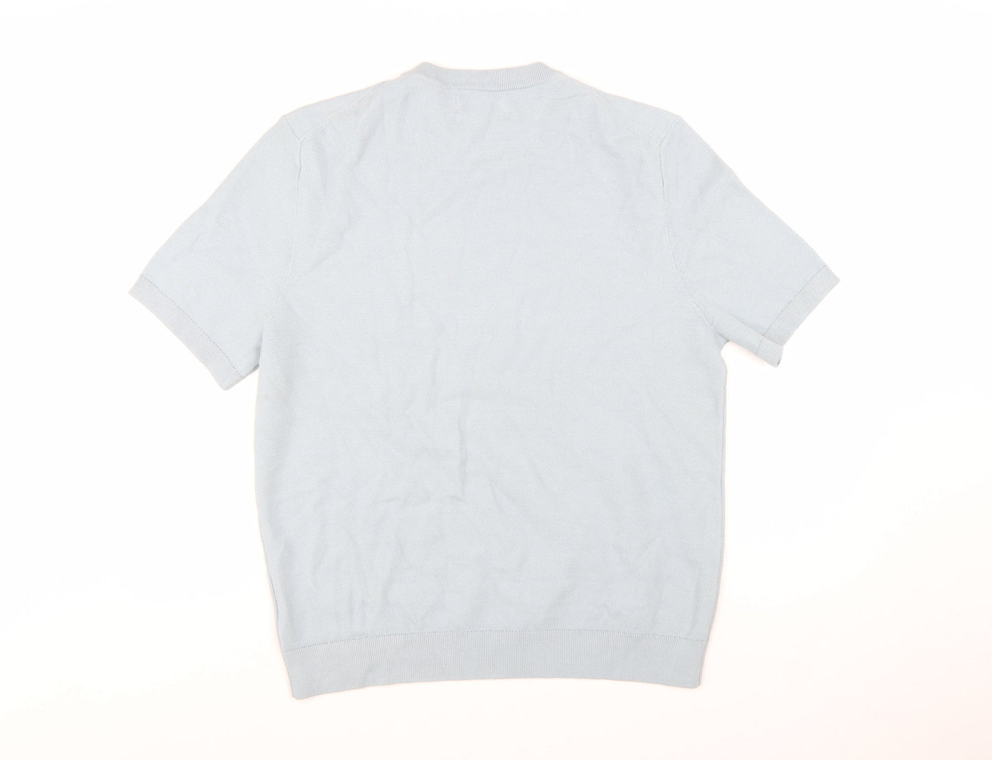 Marks and Spencer Men's Light Blue Pure Cotton Crew Neck T-Shirt Large