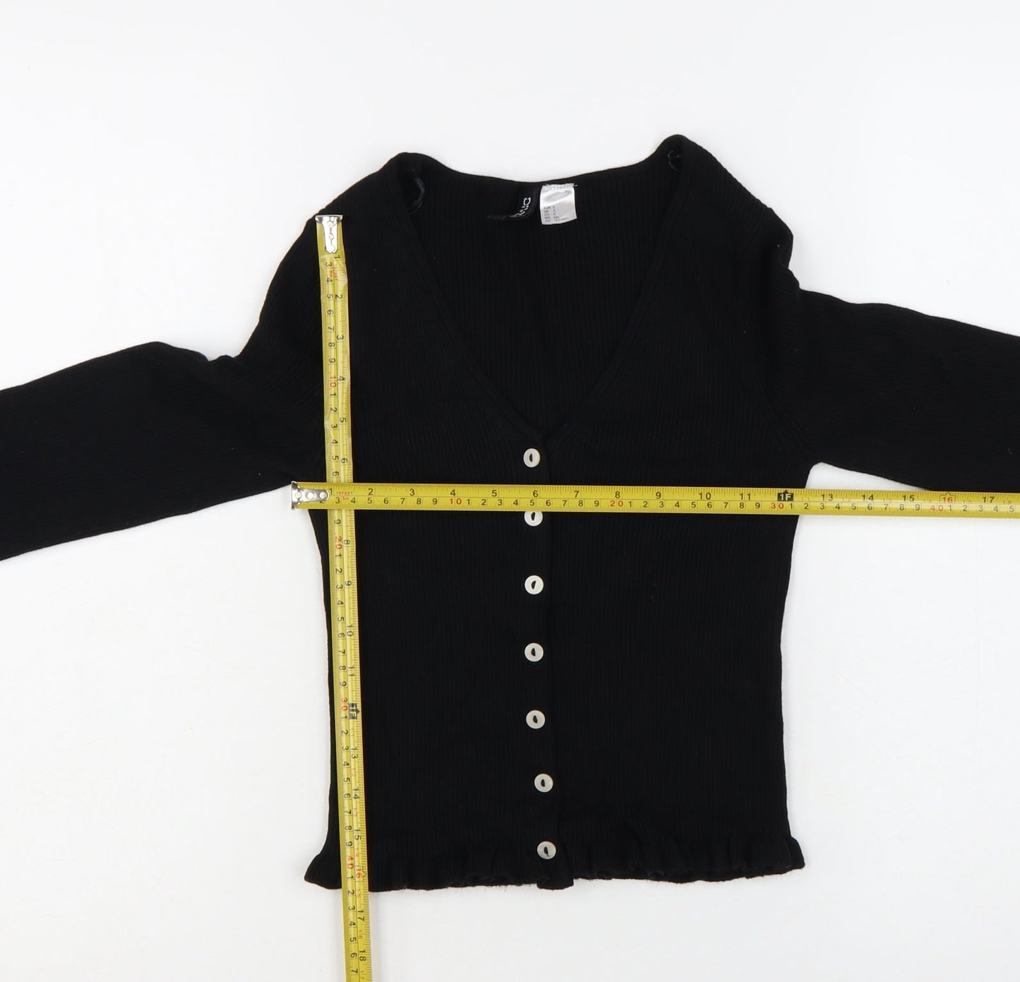 H&M Divided Women's Black Slim Fit Knit Button Cardigan Size S