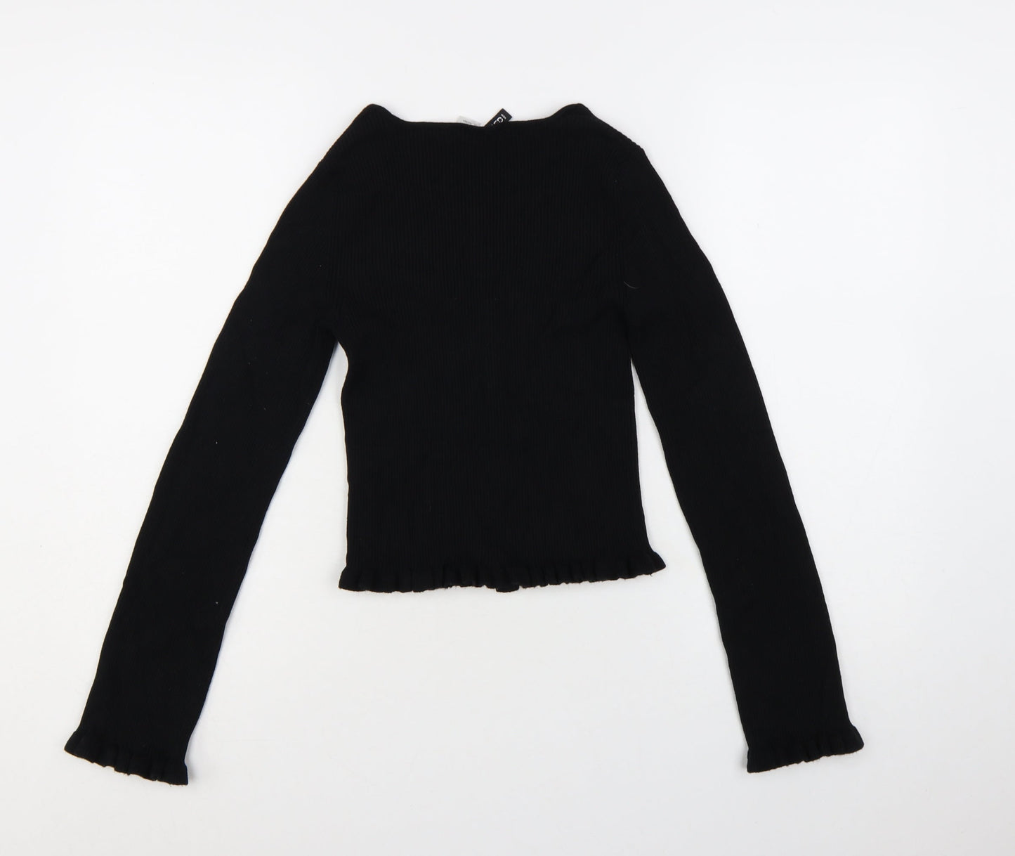 H&M Divided Women's Black Slim Fit Knit Button Cardigan Size S