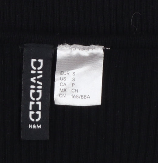H&M Divided Women's Black Slim Fit Knit Button Cardigan Size S