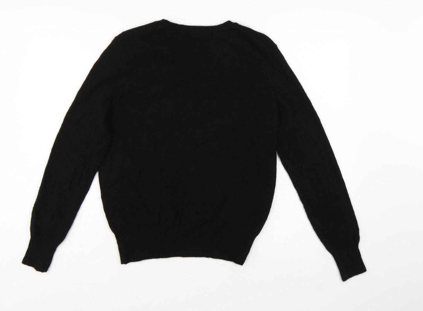 Marks and Spencer Women Black 100% Cashmere Crew Neck Jumper Size 12