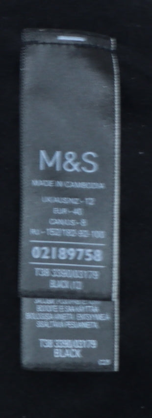Marks and Spencer Women Black 100% Cashmere Crew Neck Jumper Size 12