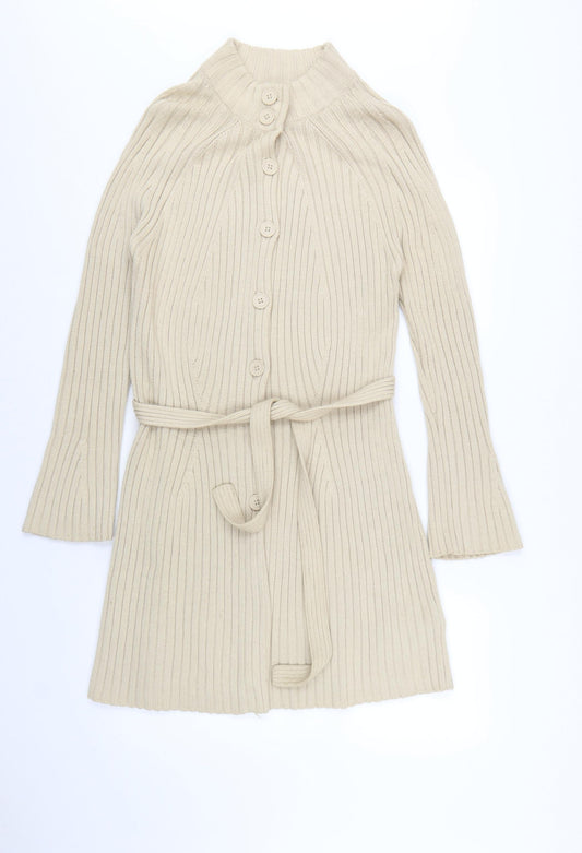 Marks and Spencer Women’s Beige Cardigan UK 16 Wool Blend Belted Knitwear