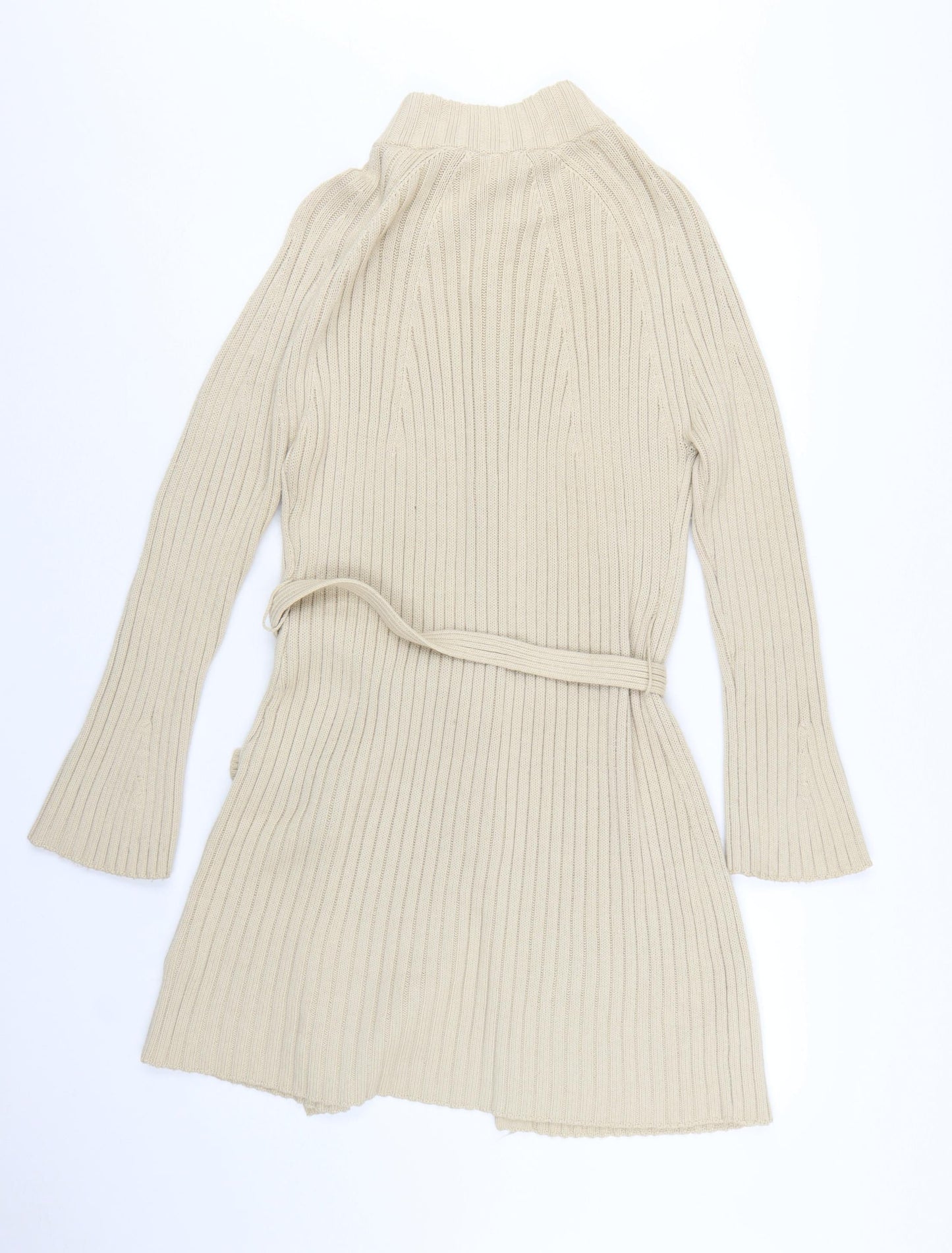 Marks and Spencer Women’s Beige Cardigan UK 16 Wool Blend Belted Knitwear