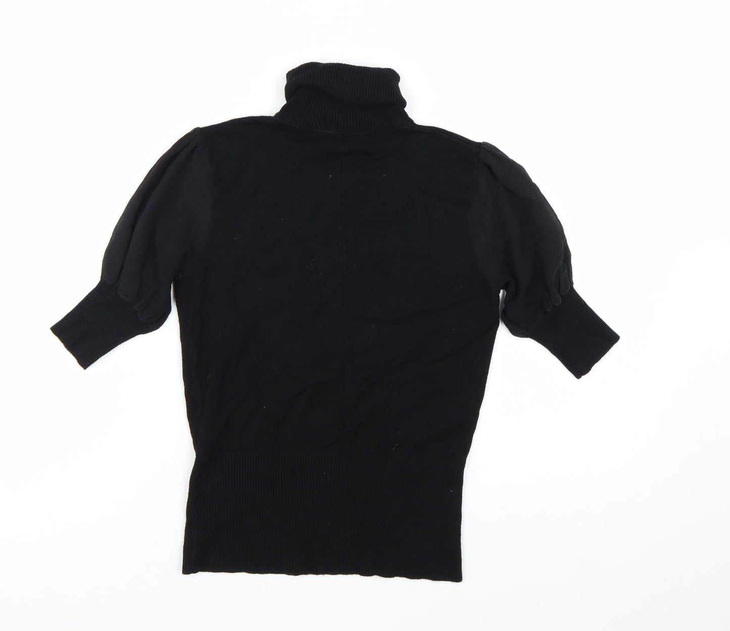 Coast Womens Black Roll Neck Puff Sleeve Jumper Size 10