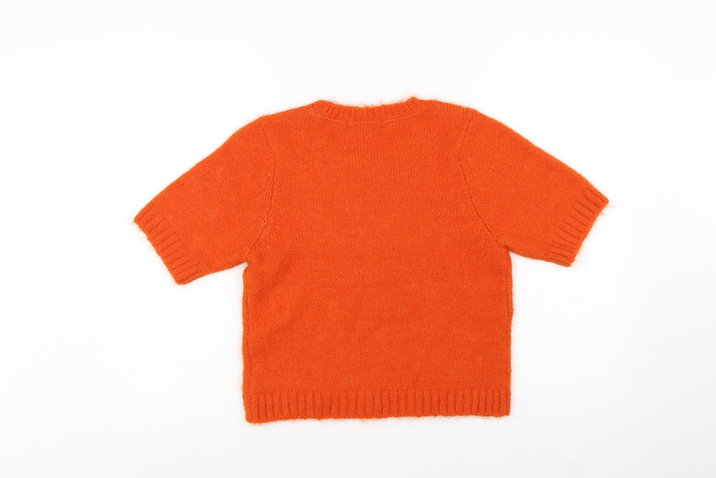 NEXT Women Orange Short Sleeve Pullover Jumper Size S