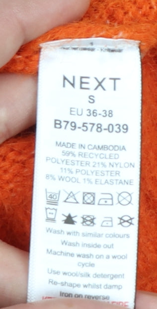 NEXT Women Orange Short Sleeve Pullover Jumper Size S