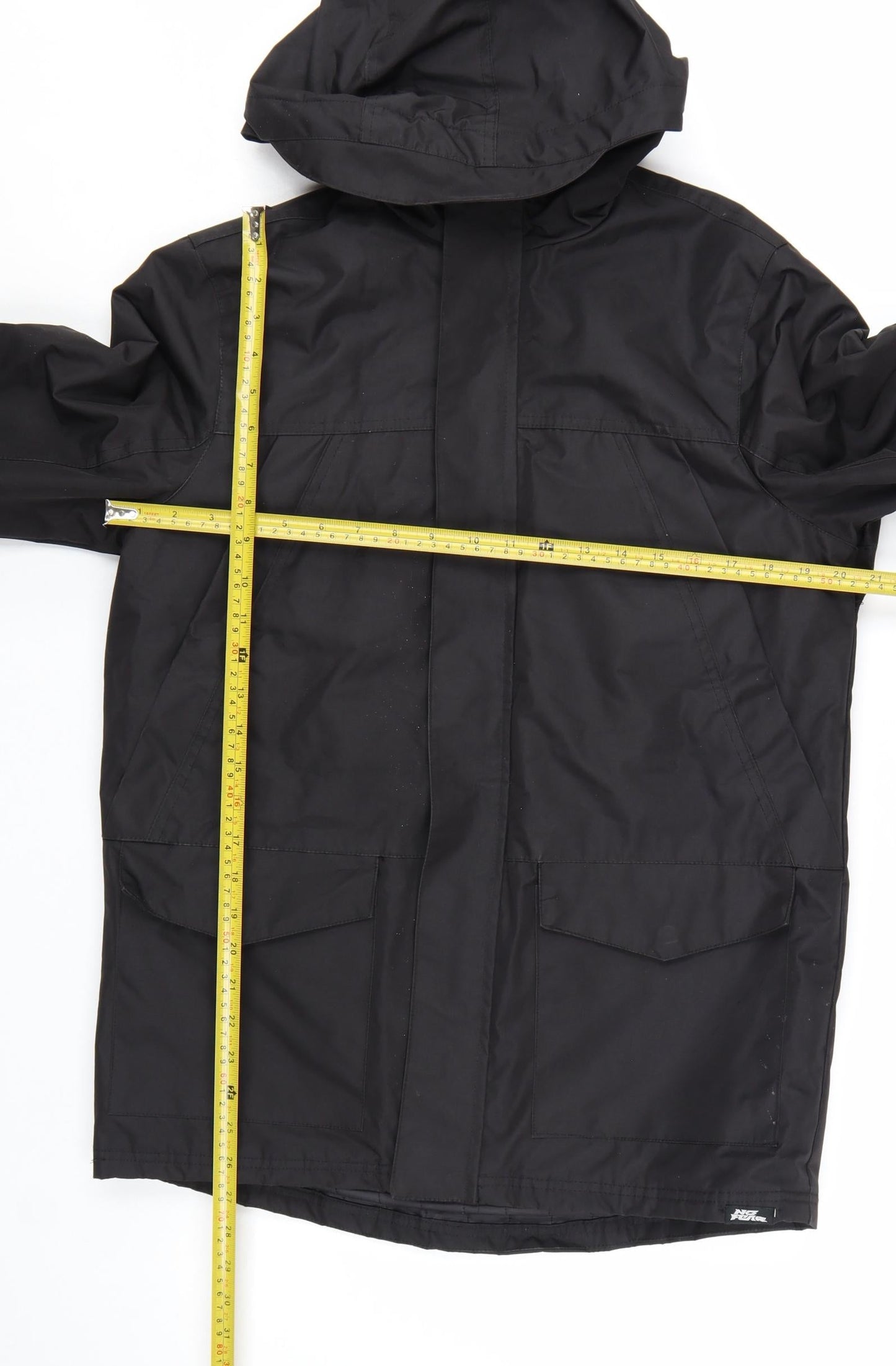 No Fear Men's Black XS Hooded Waterproof Parka Jacket