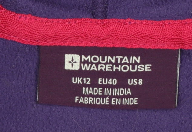 Mountain Warehouse Women's Purple Fleece Hoodie UK 12 Pullover Warm Layer