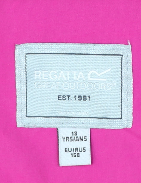 Regatta Girls Pink Waterproof Hooded Rain Coat Jacket 13 Years