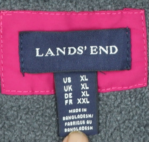 Lands' End Women's Pink XL Puffer Jacket Nylon Winter Coat