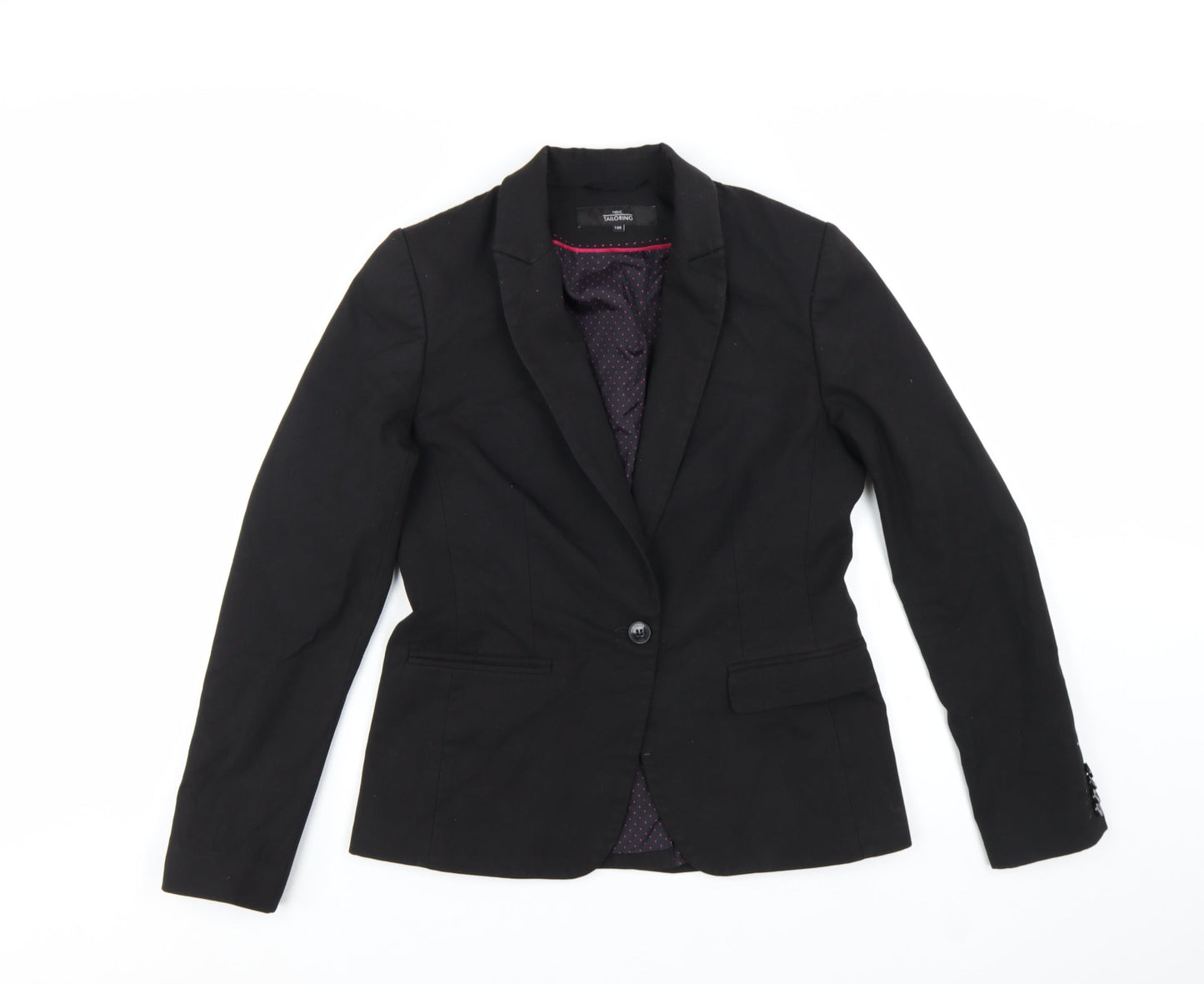 Next Women Black Tailoring Blazer Jacket Size 10R Polyester Blend