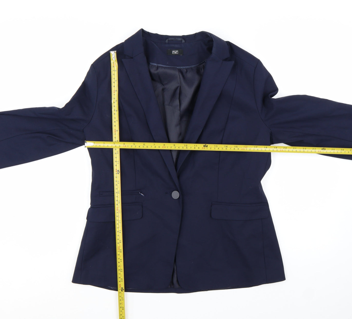 F&F Women Blue Size 16 Tailored One Button Blazer Jacket