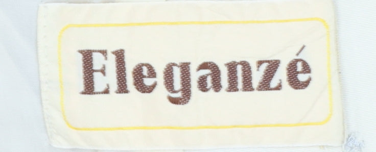 Eleganzé Women's Beige Cotton Blend Button Jacket Size 14